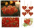 Perlenverzierungen, 'Red Velvet Heart' (Satz von 5 Stück) - Rote herzförmige Perlenornamente aus Indien (5er-Satz)