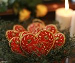 Beaded ornaments, 'Red Velvet Heart' (set of 5) - Red Heart Shaped Beaded Ornaments from India (Set of 5)