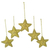 Beaded ornaments, 'Dazzling Stars' (set of 5) - Golden Star Shaped Beaded Ornaments (Set of 5)
