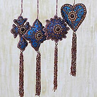 Featured review for Beaded ornaments, Teal Splendor (set of 8)