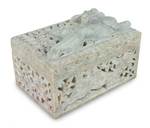 Soapstone jewelry box, 'Majestic Dragon' - Soapstone jewelry box