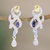 Citrine and blue topaz chandelier earrings, 'Indian Sonnet' - Citrine and blue topaz chandelier earrings