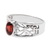 Garnet solitaire ring, 'Lace Tiara' - Garnet solitaire ring thumbail