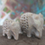 Soapstone sculptures, 'Elephant Duet' (set of 2) - Hand Carved Soapstone Jali Sculptures (Pair) (image 2) thumbail