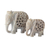 Soapstone sculptures, 'Elephant Duet' (set of 2) - Hand Carved Soapstone Jali Sculptures (Pair) thumbail