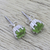 Peridot stud earrings, 'Lucky Squares' - Peridot Earrings Sterling Silver Handmade Indian Jewelry