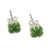 Peridot stud earrings, 'Lucky Squares' - Peridot Earrings Sterling Silver Handmade Indian Jewelry