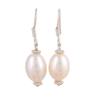 Hand Crafted Bridal Jewelry Pearl Dangle Earrings