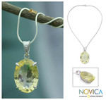 Citrine necklace, 'Goddess of Light' - Citrine necklace