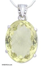 Citrine necklace, 'Goddess of Light' - Citrine necklace