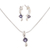 Conjunto de joyas de iolita - Collar Aretes Iolita en Plata Esterlina Juego de Joyas  