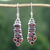 Garnet earrings, 'Incandescent Passion' - Handcrafted Sterling Silver and Garnet Earrings (image 2b) thumbail