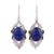 Lapis lazuli earrings, 'Blue Lotus' - Fair Trade Sterling Silver and Lapis Lazuli Earrings (image 2a) thumbail