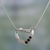 Onyx-Herz-Halskette - Herzschmuck Halskette aus Sterlingsilber und Onyx 