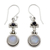 Rainbow moonstone and iolite dangle earrings, 'Misty Moon' - Fair Trade Sterling Silver Moonstone and Iolite Earrings