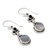 Rainbow moonstone and iolite dangle earrings, 'Misty Moon' - Fair Trade Sterling Silver Moonstone and Iolite Earrings