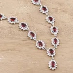 Garnet Y-necklace, 'Scarlet Splendor' - Garnet Y-necklace