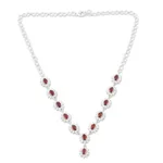 Garnet Y-necklace, 'Scarlet Splendor' - Garnet Y-necklace