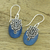 Sterling silver dangle earrings, 'Morning Dew' - Chalcedony and Sterling Silver Earrings Indian Jewelry