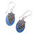 Sterling silver dangle earrings, 'Morning Dew' - Chalcedony and Sterling Silver Earrings Indian Jewelry (image 2c) thumbail