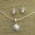 Pearl jewelry set, 'White Cloud' - Bridal Pearl jewellery Set in Sterling Silver  thumbail