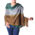 Silk and wool shawl, 'Shimmering Earth' - Silk Wool Blend Handcrafted Wrap Shawl thumbail