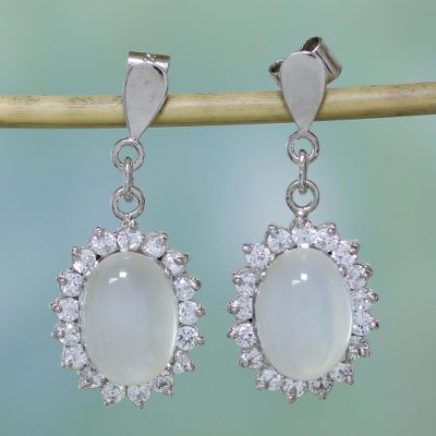 Moonstone dangle earrings, 'Romance' - Moonstone dangle earrings