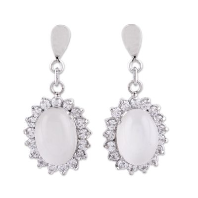 Moonstone dangle earrings, 'Romance' - Moonstone dangle earrings