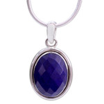 Lapis lazuli pendant necklace, 'Blue Destiny' - Fair Trade Jewelry Lapis Lazuli and Sterling Silver Necklace