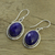 Lapis lazuli dangle earrings, 'Blue Destiny' - Lapis Lazuli Earrings Sterling Silver Jewellery from India