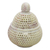 Soapstone jar, 'Lattice Lace' (large) - Handcrafted Jali Soapstone Beige Jar and Bottle (Large)