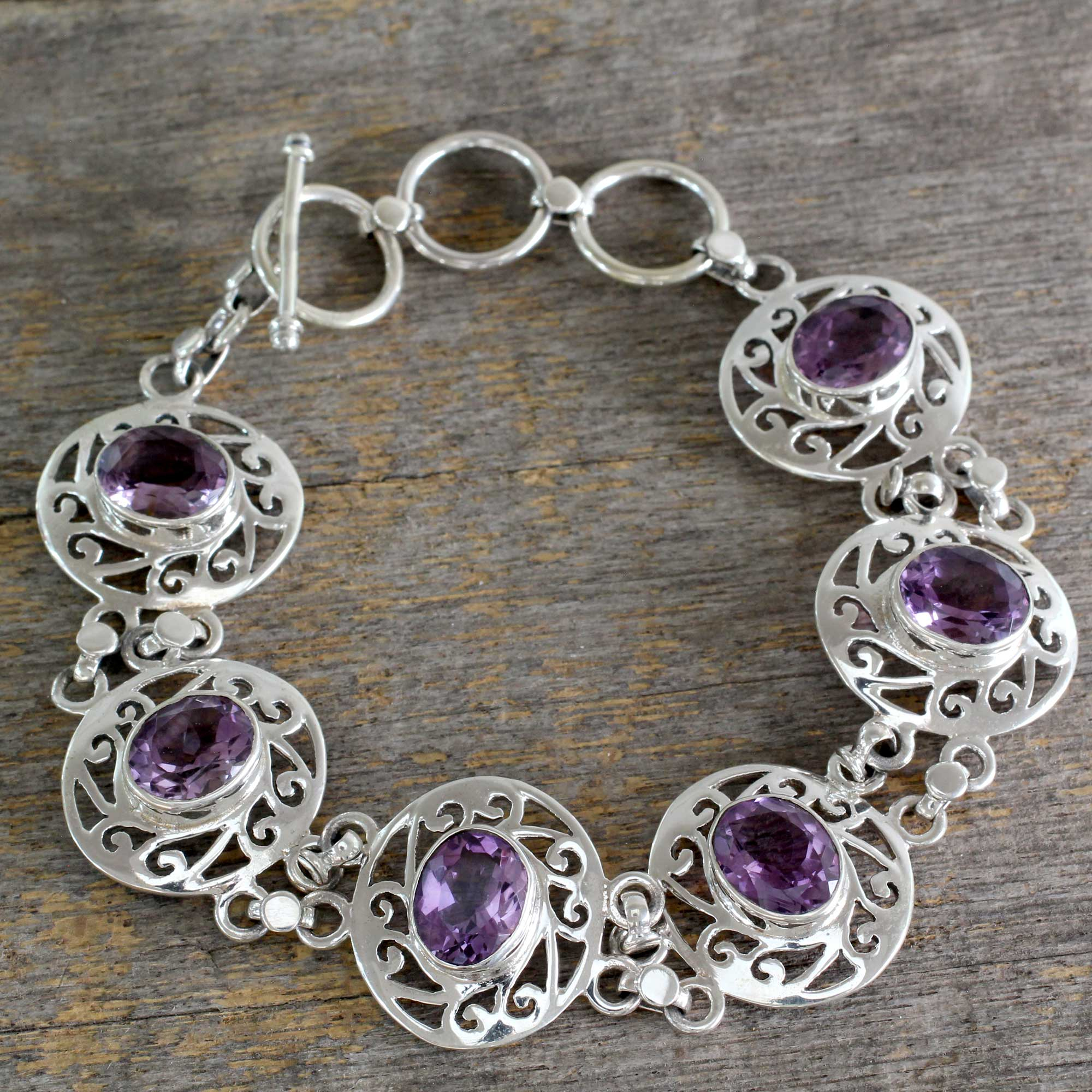 UNICEF Market | Amethyst and Sterling Silver Bracelet from India ...