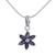Iolite choker, 'Ocean Daisy' - Floral Jewellery Iolite and Sterling Silver Necklace
