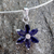 Iolite choker, 'Ocean Daisy' - Floral Jewellery Iolite and Sterling Silver Necklace