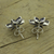 Iolite flower earrings, 'Ocean Daisy' - Iolite Earrings Hand Crafted Sterling Silver Button Jewelry (image 2b) thumbail