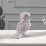Soapstone sculpture, 'Mother Owl' - Artisan Crafted Indian Soapstone Jali Sculpture