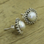 Pendientes botón perla - Pendientes de novia de plata de ley hechos a mano con perlas