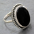 Onyx cocktail ring, 'Mysterious Moon' - Women's Handcrafted Onyx Cocktail Ring from India