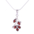 Garnet flower necklace, 'Rosebuds' - Garnet flower necklace (image 2c) thumbail