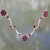 Granat-Blumenhalskette - Granatblüten an einer Halskette aus Sterlingsilber aus Indien