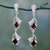 Garnet earrings, 'Buds of Passion' - Garnet earrings thumbail