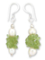 Pearl and peridot earrings, 'Marshmallow and Lime' - Artisan Crafted Peridot and Pearl Earrings from India thumbail