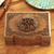 Walnut jewelry box, 'Victorian Bouquet' - Hand Carved Walnut Wood jewellery Box (image 2) thumbail