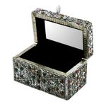 Brass jewelry box, 'Majestic View' - Repousse Brass Jewelry Box