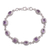 Amethyst link bracelet, 'Couples' - Sterling Silver Amethyst Bracelet Handmade Jewelry