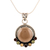 Quartz and garnet pendant necklace, 'Harvest Moon' - Quartz Multigem Pendant Necklace thumbail
