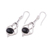 Onyx dangle earrings, 'Vision Path' - Modern Jewelry Sterling Silver and Onyx Earrings (image 2b) thumbail
