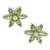 Peridot earrings, 'Summer Blossom' - Women's Floral Sterling Silver Button Peridot Earrings (image 2a) thumbail