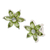 Peridot earrings, 'Summer Blossom' - Women's Floral Sterling Silver Button Peridot Earrings (image 2d) thumbail