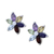 Blumenohrringe mit mehreren Edelsteinen, „Paradise in Bloom“ – Blumenohrringe aus Sterlingsilber und natürlichen Edelsteinen